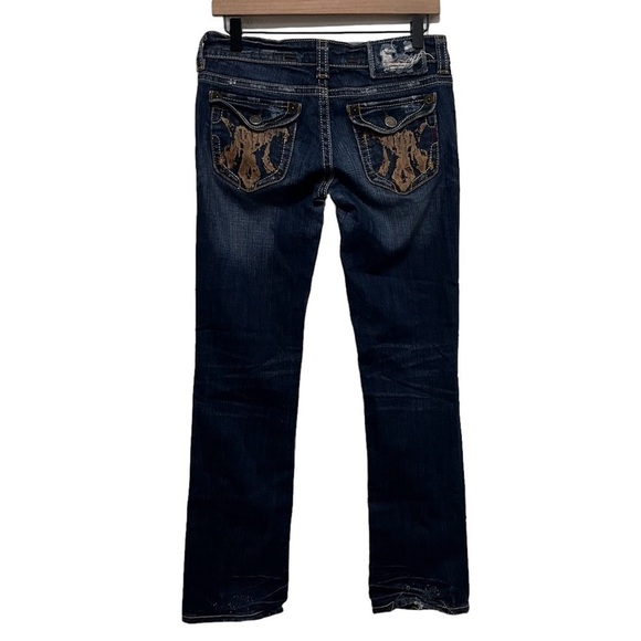 MEK Buckle Santiago Bootcut Denim Low Rise Jeans Size 27x32 - Picture 1 of 13